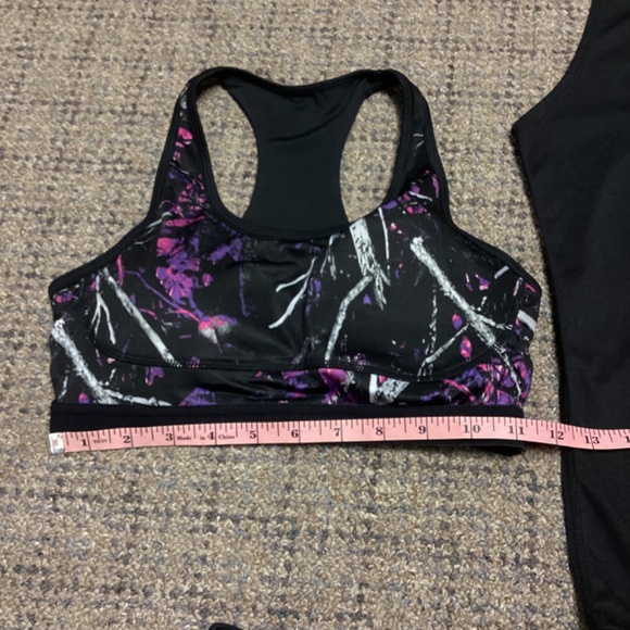 Moon Shine Muddy Girl Camo Black Pink Purple Sports Bra Shorts Tank Top * S/M - Picture 8 of 16